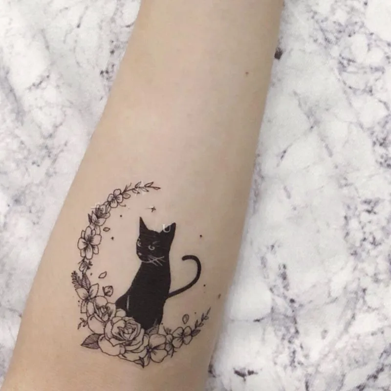 Waterproof Temporary Tattoo Sticker Flower Moon Black Cat Design Body Art Fake Tattoo Flash Tattoo Arm Female Male
Waterproof Temporary Tattoo Sticker Flower Moon Black Cat Design Body Art Fake Tattoo Flash Tattoo Arm Female Male