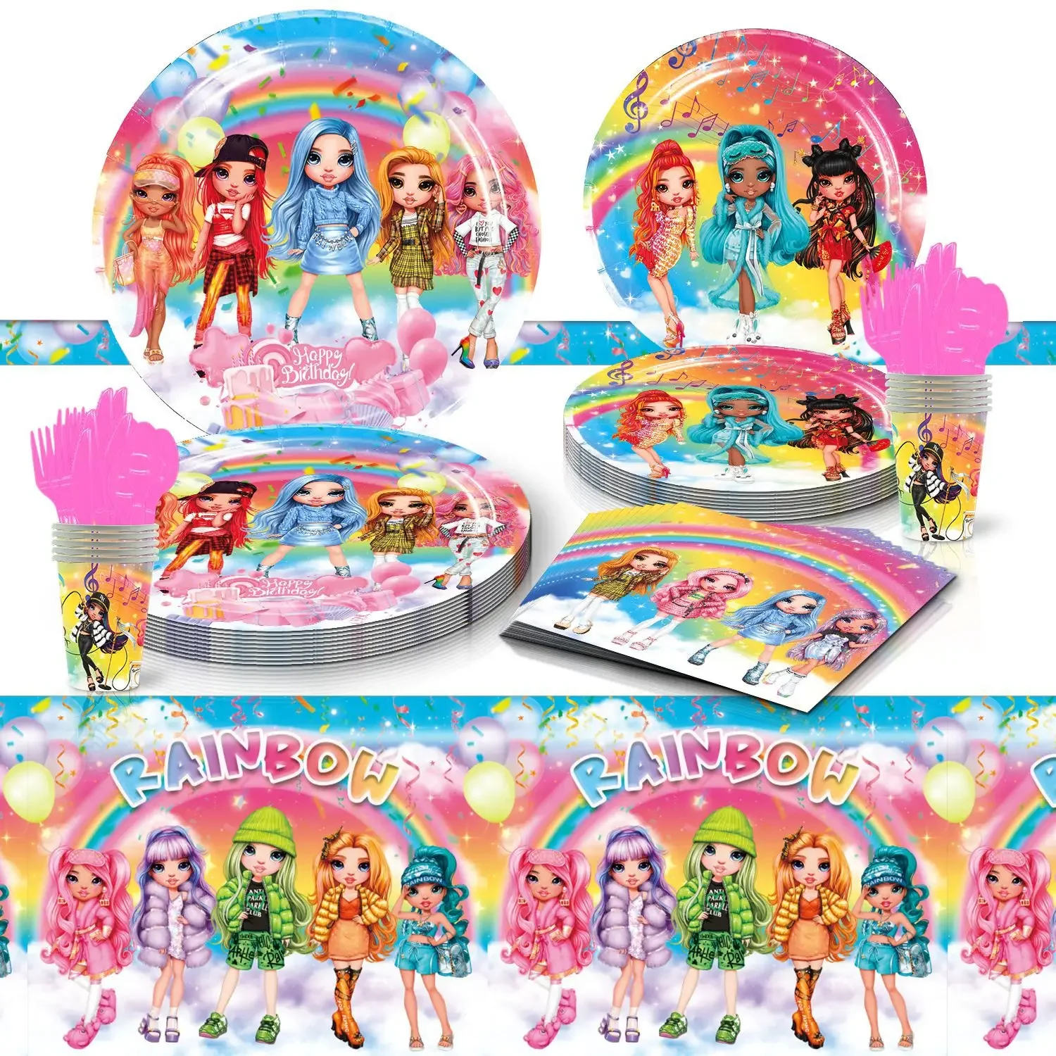 Rainbow Y2K Style Doll Music Theme Happy Birthday Party Decorative Disposable Tableware Napkin Balloon Baby Shower Girl Kid Gift
Rainbow Y2K Style Doll Music Theme Happy Birthday Party Decorative Disposable Tableware Napkin Balloon Baby Shower Girl Kid Gift