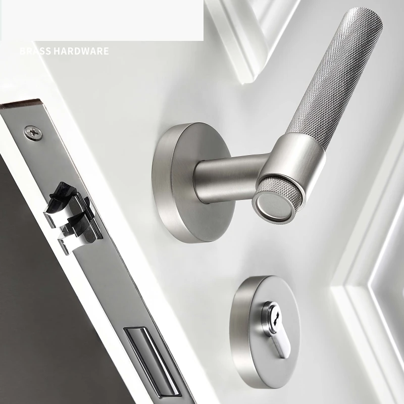 Brass Door Lock Set Modern Silver Matt Brushed Nickel Interior Bedroom Bathroom Double Wood Door Lever Set Dummy Handle
Brass Door Lock Set Modern Silver Matt Brushed Nickel Interior Bedroom Bathroom Double Wood Door Lever Set Dummy Handle
