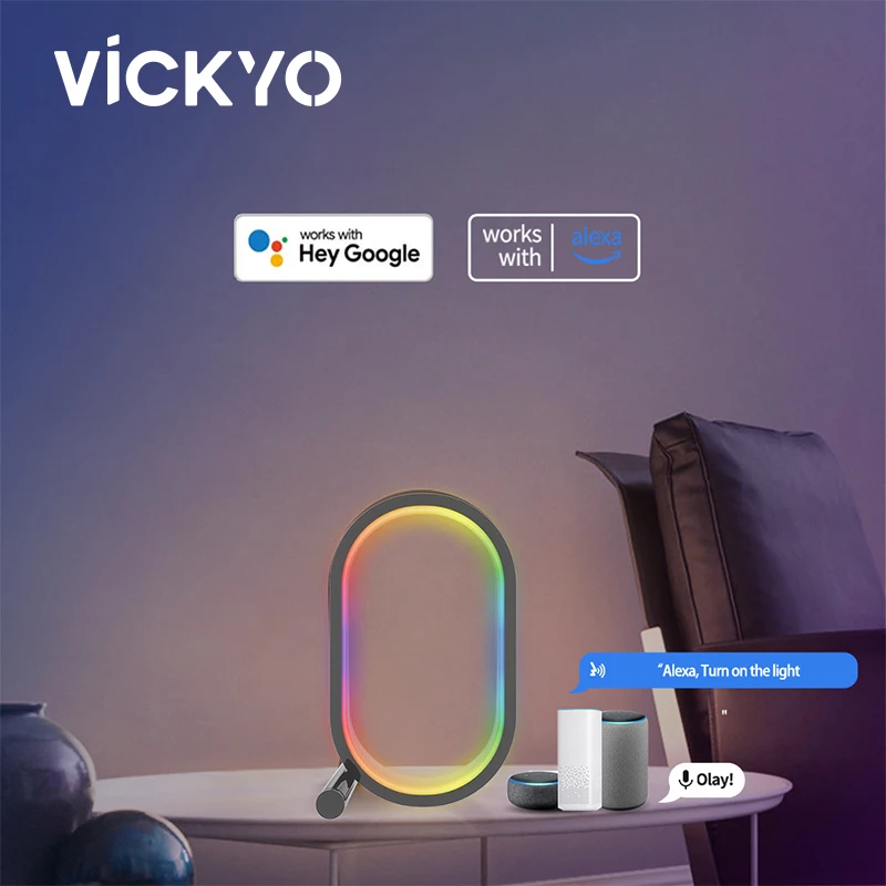 VICKYO RGB Ambient Light Tuya Smart LED Night Lights Bluetooth WIFI Voice Control For Bedroom Game Room Decorative Desk Lamp NEW
VICKYO RGB Ambient Light Tuya Smart LED Night Lights Bluetooth WIFI Voice Control For Bedroom Game Room Decorative Desk Lamp NEW