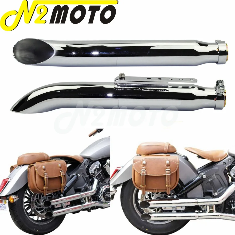 

Chrome 1 Pair Motorcycles Slash Cut Exhaust Muffler Pipe for 1-3/8", 1-1/2", 1-5/8" and 1-3/4" Chopper Cafe Racer Silencer