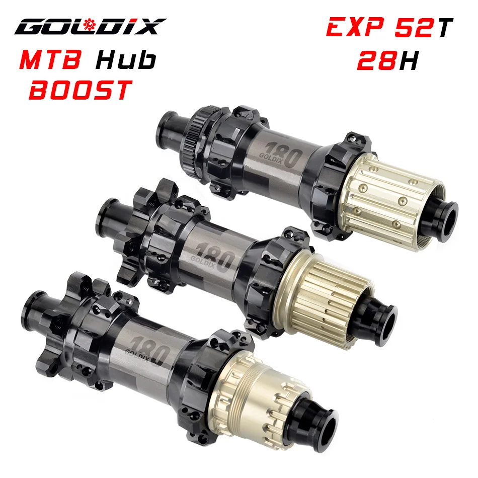 GOLDIX M180 MTB BOOST Hub 6 Bolt Center Lock Disc 28H EXP Ratchet 52T Mountain XD Class Bike Hub for Shimano SRAM 11 12 Speed
GOLDIX M180 MTB BOOST Hub 6 Bolt Center Lock Disc 28H EXP Ratchet 52T Mountain XD Class Bike Hub for Shimano SRAM 11 12 Speed