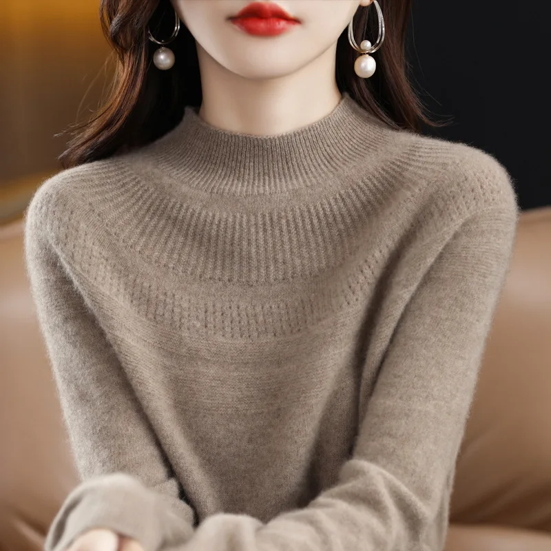 2023 Fashion Cashmere Sweater Women Knitting Sweater High Collar 100% Merino Wool Slim Soft Long Sleeve Pullover Bottoming Top
2023 Fashion Cashmere Sweater Women Knitting Sweater High Collar 100% Merino Wool Slim Soft Long Sleeve Pullover Bottoming Top