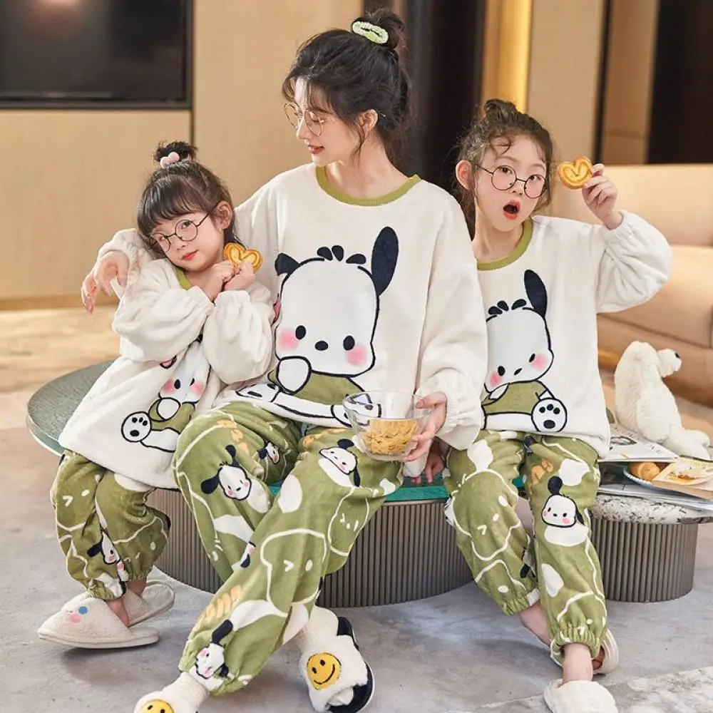 Sanrio Pochacco Kuromi Girls Coral Velvet Warm Pajamas Autumn Winter Long Sleeve Nightwear Parent-Child Clothing Kids Homewear
Sanrio Pochacco Kuromi Girls Coral Velvet Warm Pajamas Autumn Winter Long Sleeve Nightwear Parent-Child Clothing Kids Homewear