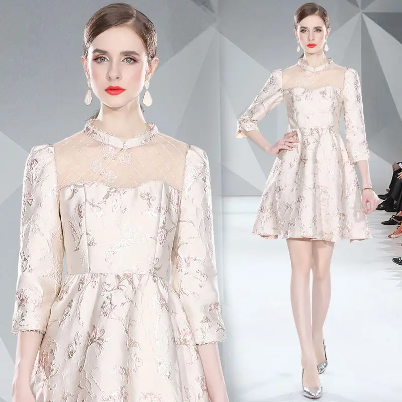 High Class Gentle Women Spring Summer Mid Sleeve Vestidos Elegant Big Heavy Gauze Patchwork Lace High Waist Mini Wedding Dresses
High Class Gentle Women Spring Summer Mid Sleeve Vestidos Elegant Big Heavy Gauze Patchwork Lace High Waist Mini Wedding Dresses