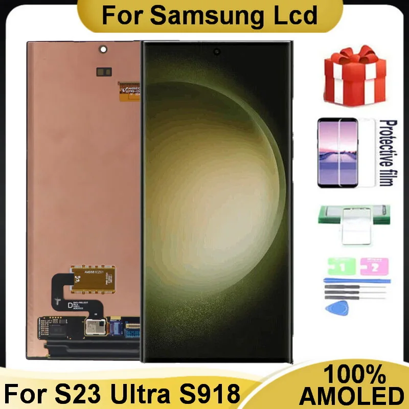 

AMOLED S23Ultra LCD Screen For Samsung Galaxy S23 Ultra S918 S918B S918U S918F Display Touch Digitizer Assembly With Defect