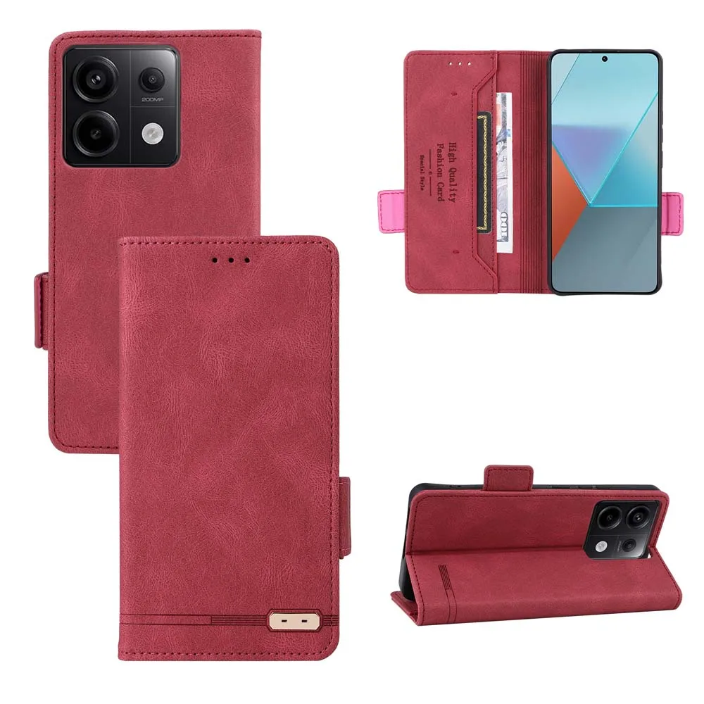 

for Redmi Note 13 Pro Plus Case Anti-theft Magnet Buckle Horizontal Flip Pouch Luxury Skinsense PU Leather Card Slot Phone Cover