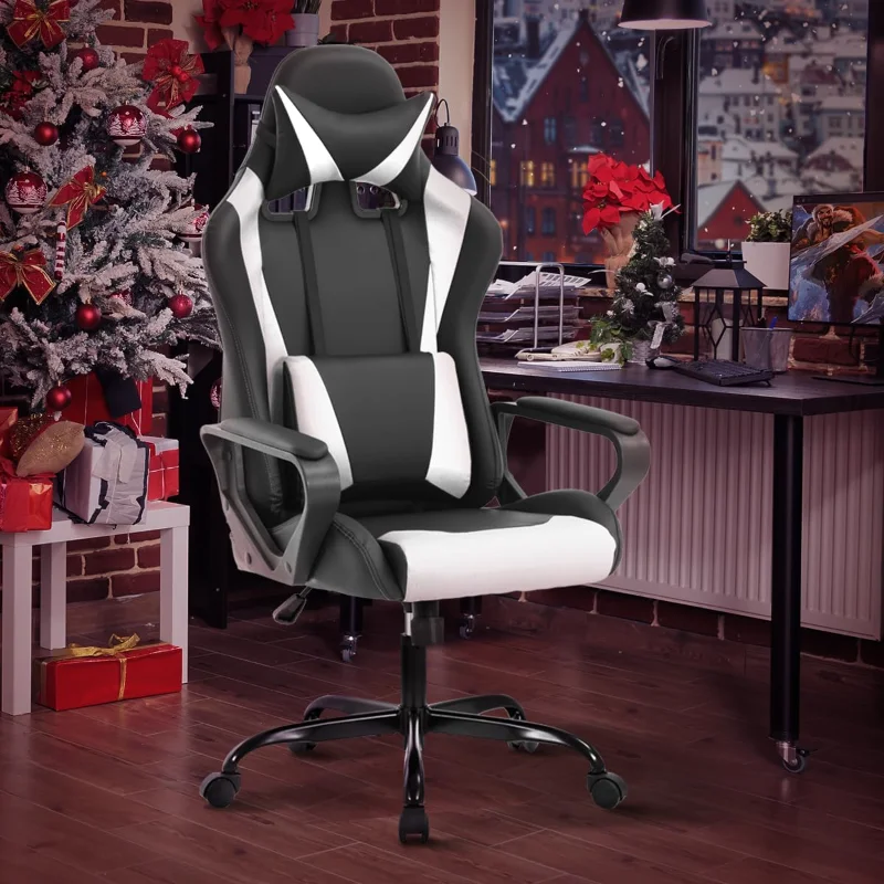 Gaming Chair Office Chair High-Back Ergonomic Video Game Chairs for Kids Teen Adult Height Adjustable Chair - White
Gaming Chair Office Chair High-Back Ergonomic Video Game Chairs for Kids Teen Adult Height Adjustable Chair - White