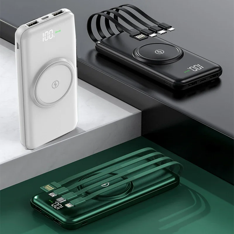 20000mAh Portable Qi Wireless Charger Power Bank Built in Cable Powerbank for iPhone 15 14 X Samsung S23 Huawei Xiaomi Poverbank
20000mAh Portable Qi Wireless Charger Power Bank Built in Cable Powerbank for iPhone 15 14 X Samsung S23 Huawei Xiaomi Poverbank