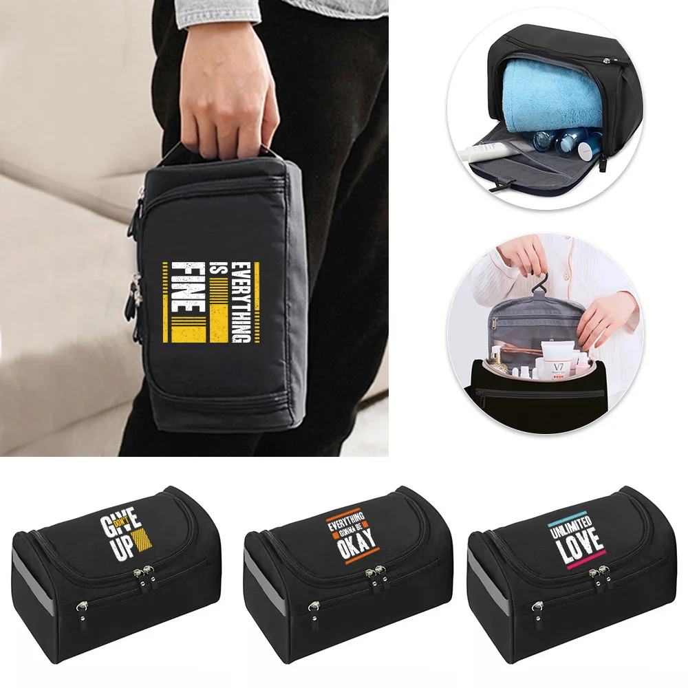 Men Cosmetic Organizer Bags Functional Hanging Zipper Makeup Case Storage Pouch Toiletry Phrase Pattern Make Up Wash Bag Handbag
Men Cosmetic Organizer Bags Functional Hanging Zipper Makeup Case Storage Pouch Toiletry Phrase Pattern Make Up Wash Bag Handbag