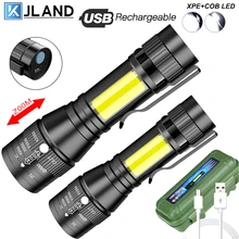 Portable USB Rechargeable LED Flashlight COB+T6 Built-in Battery Tactical Torch Flashlights 3 Mode Work Light Fishing Flashlight
Portable USB Rechargeable LED Flashlight COB+T6 Built-in Battery Tactical Torch Flashlights 3 Mode Work Light Fishing Flashlight