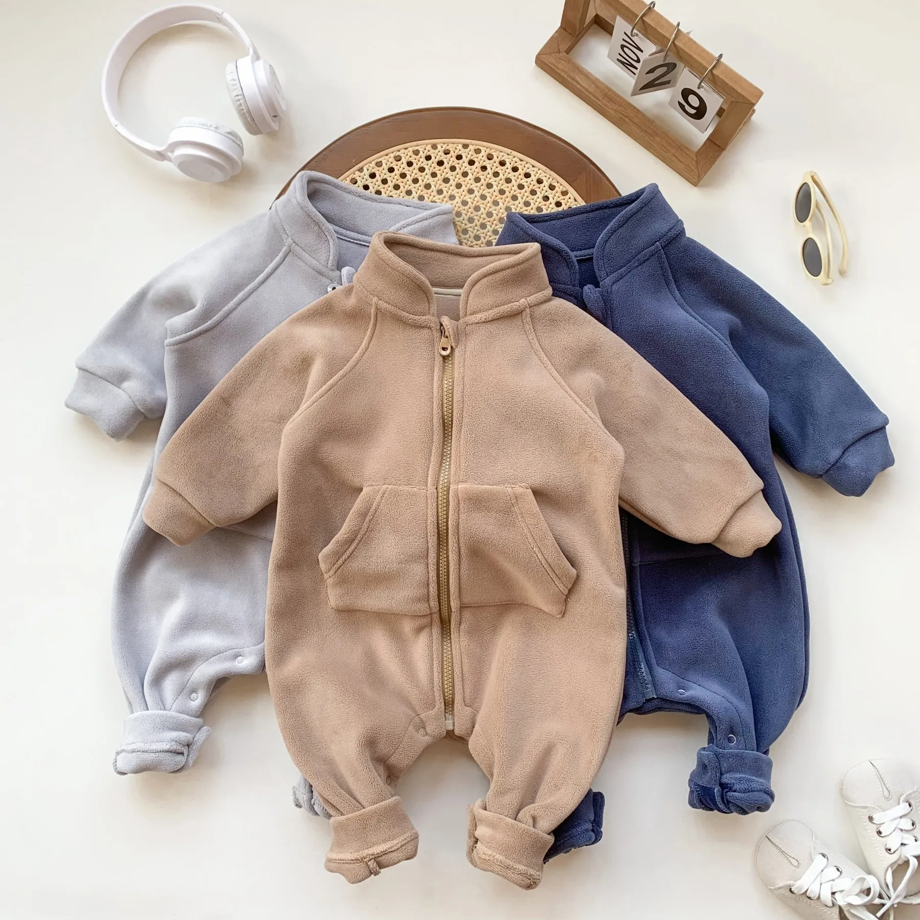 2025 Autumn New Baby Long Sleeve Casual Romper Newborn Toddler Boy Girl Winter Warm Jumpsuit Infant Fleece Clothes 0-24M 7 S7d8df045e91f4ee690f06cf3b1c465ac3