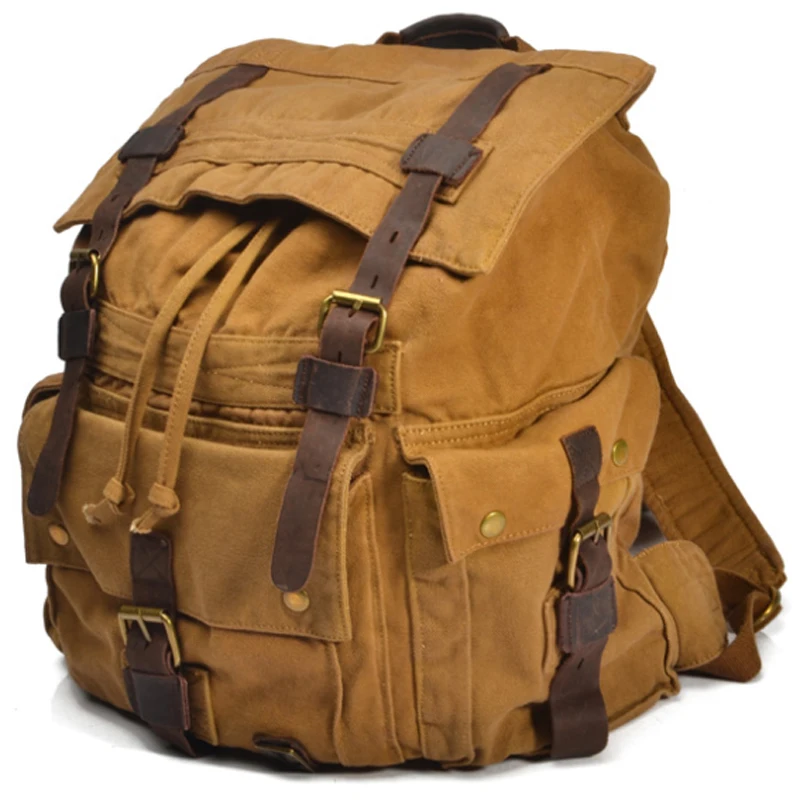 Vintage Leather Military Canvas travel Backpacks Men &Women School Backpacks men Travel bag big Canvas Backpack Large bag
Vintage Leather Military Canvas travel Backpacks Men &Women School Backpacks men Travel bag big Canvas Backpack Large bag