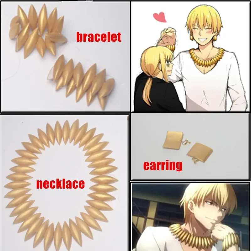 Браслет для косплея Fate Zero Gilgamesh, серьги, ожерелье, реквизит, аксессуары для Хэллоуина, аксессуар для ролевых игр
Браслет для косплея Fate Zero Gilgamesh, серьги, ожерелье, реквизит, аксессуары для Хэллоуина, аксессуар для ролевых игр