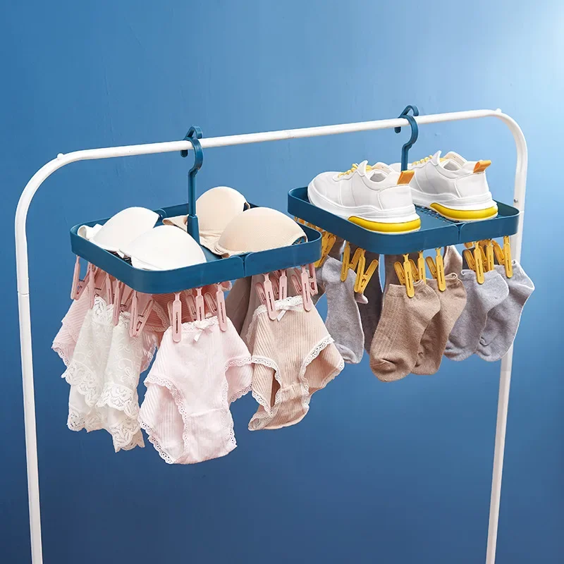 Multi functional clothes hanger, dormitory socks, underwear folding, multi clip windproof drying rack
Multi functional clothes hanger, dormitory socks, underwear folding, multi clip windproof drying rack