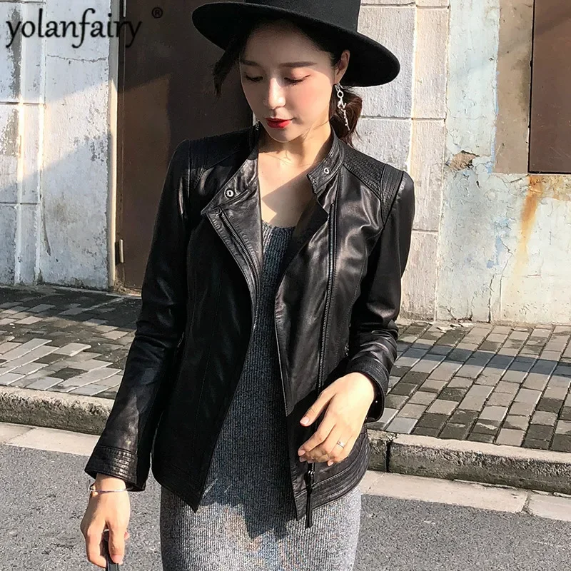 Leather Jacket Women Sheepskin Genuine Leather Jacket Short Slim Real Leather Jacket Clothes Chaqueta Mujer OT1904 YY625
Leather Jacket Women Sheepskin Genuine Leather Jacket Short Slim Real Leather Jacket Clothes Chaqueta Mujer OT1904 YY625