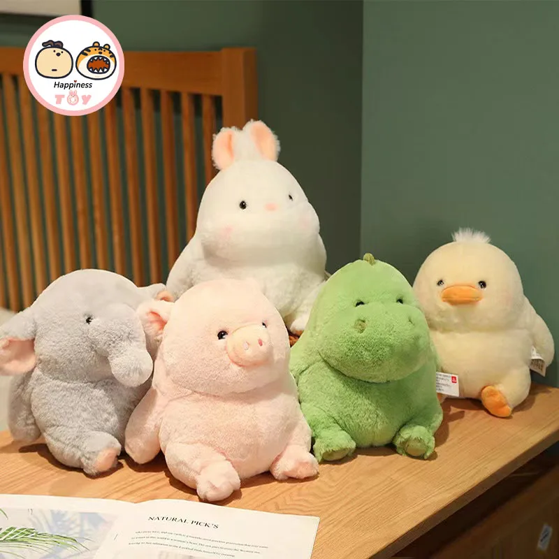 

2022 New Super Cute Fat Chick Plush Toy Soft Dinosaur Elephant Pig Rabbit Doll Birthday Gift Girl Room Decoration Sofa Pillow
