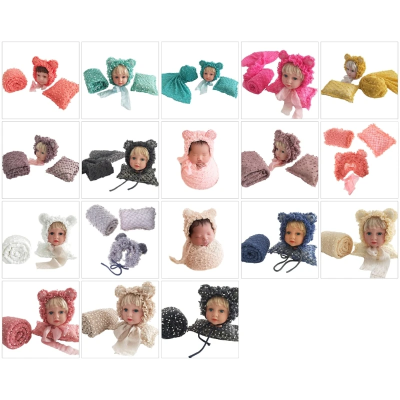 

Photoshooting Props for Baby Shower Gift Newborn Costume Hat Stretchy Blanket Pillow Photo Posing Backdrop Photo DropShipping