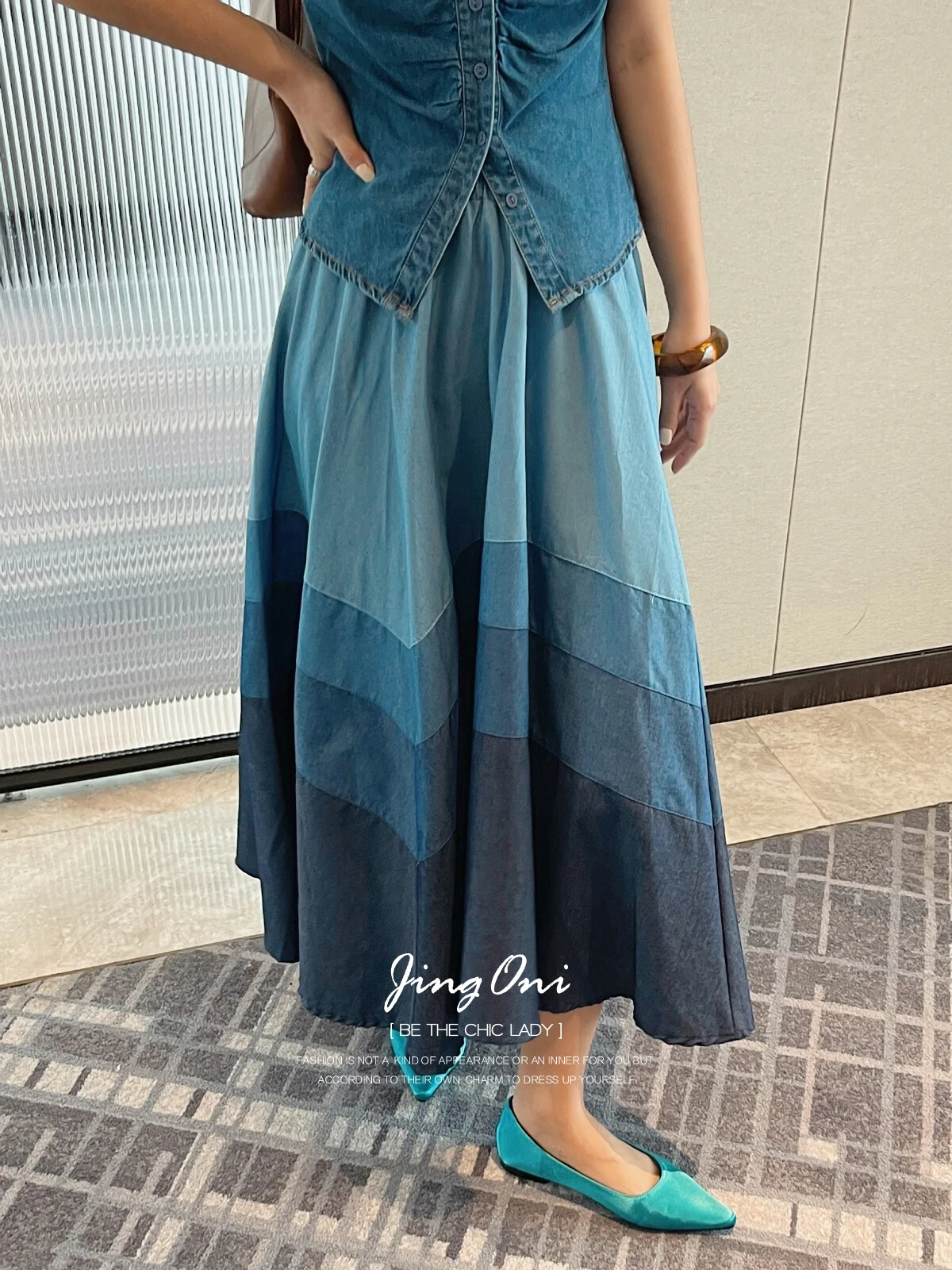 

Denim Long Skirt Y2k Woman Clothing 2024 Summer Korean Fashion Style New Elegant Luxury Vintage Gothic Tulle Lolita High Wasit