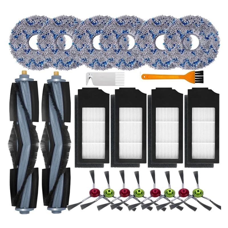 

22PCS Accessories Kit For Ecovacs Deebot X1 Omni / T10 Omni/X1 Turbo Vacuum Cleaner Main Side Brush Filters Mop Pads
