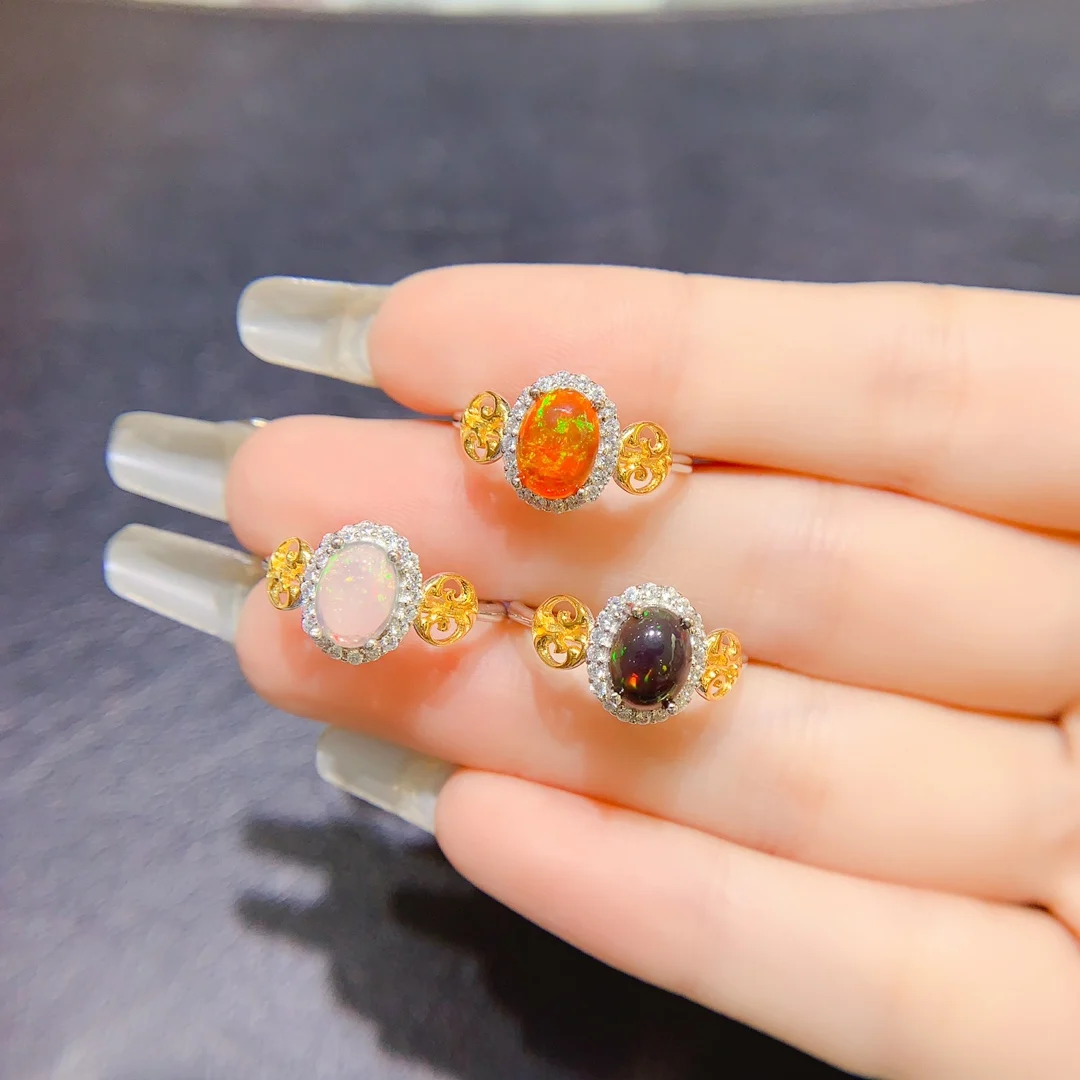 Silver 925 Ladies Natural Fire Opal Black Opal Ring Color Super bright Ring Engagement Gift Special Free shipping boutique
Silver 925 Ladies Natural Fire Opal Black Opal Ring Color Super bright Ring Engagement Gift Special Free shipping boutique