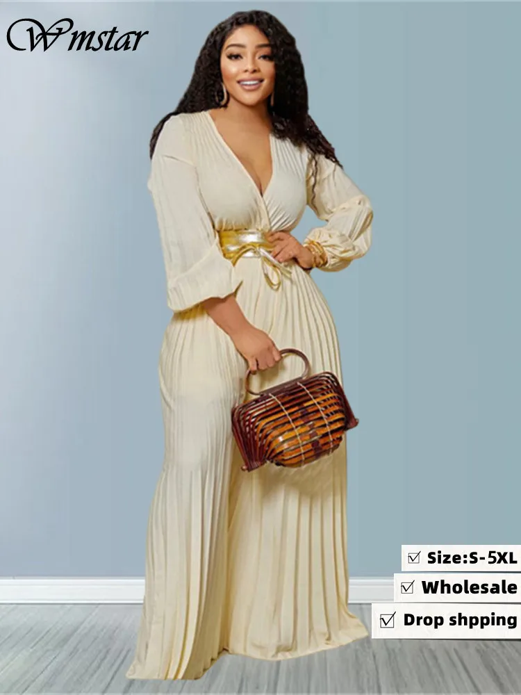 Wmstar Jumpsuit Women with Bandage Fall Clothes Solid Sexy V Neck Romper Wide Leg Fashion Streetwear Wholesale Dropshipping 2022
Wmstar Jumpsuit Women with Bandage Fall Clothes Solid Sexy V Neck Romper Wide Leg Fashion Streetwear Wholesale Dropshipping 2022