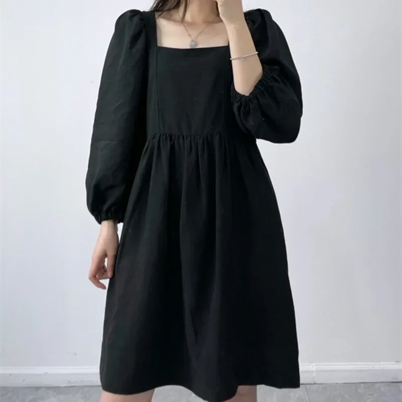Fashion Classic Trendy Luxury Designer Women Black Mini Dress Square Collar Long Lantern Sleeve High Waist Summer Short Robe
Fashion Classic Trendy Luxury Designer Women Black Mini Dress Square Collar Long Lantern Sleeve High Waist Summer Short Robe