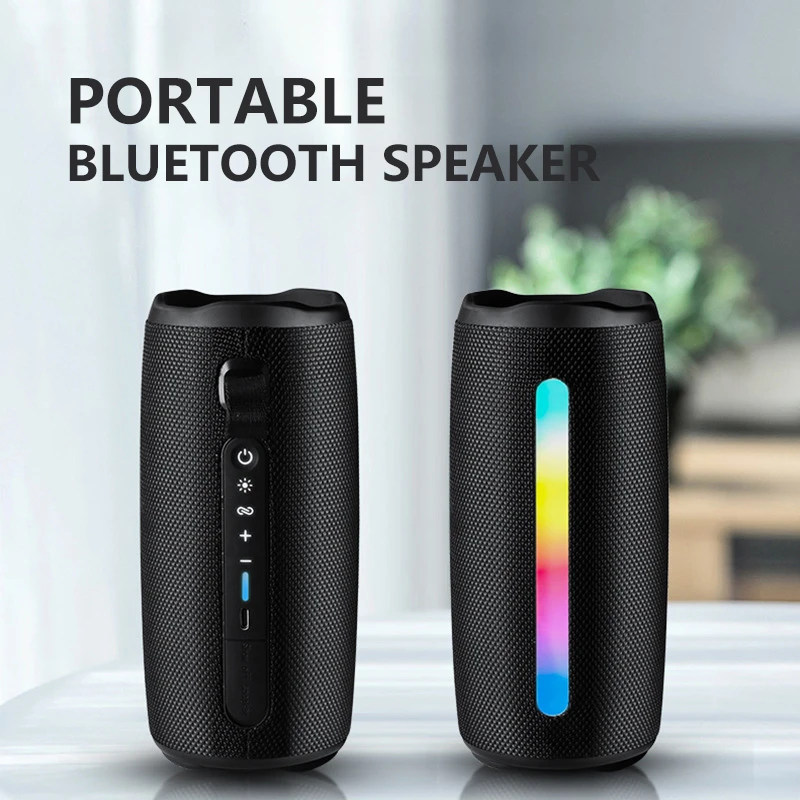 

Outdoor Wireless Bluetooth Speakers RGB Backlight Portable HiFi Stereo Subwoofer Speaker Surround Soundbar Small Steel Cannon