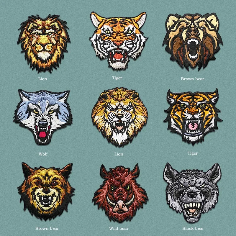 Punk Style Animal Embroidery Patches Iron-on Transfers Fierce Tiger Lion Wolf Hippie Clothes Decorative Hole Sewing Accessories
Punk Style Animal Embroidery Patches Iron-on Transfers Fierce Tiger Lion Wolf Hippie Clothes Decorative Hole Sewing Accessories