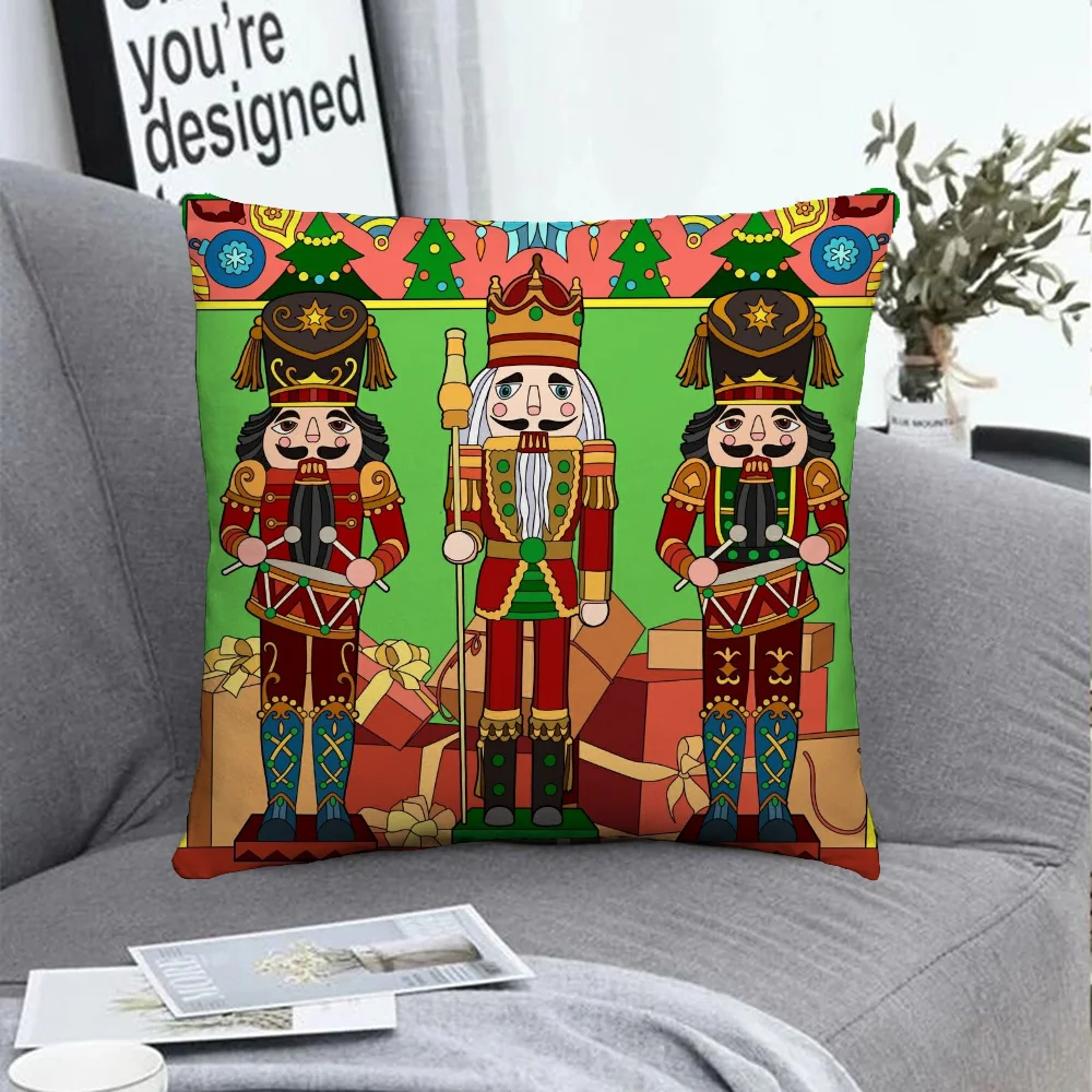 

Nutcracker Soldier Decorative Cushions for Sofa Lounge Chairs Body Pillow Cover 45x45 Chair Cushion Pillowcases 40x40 Fall Decor