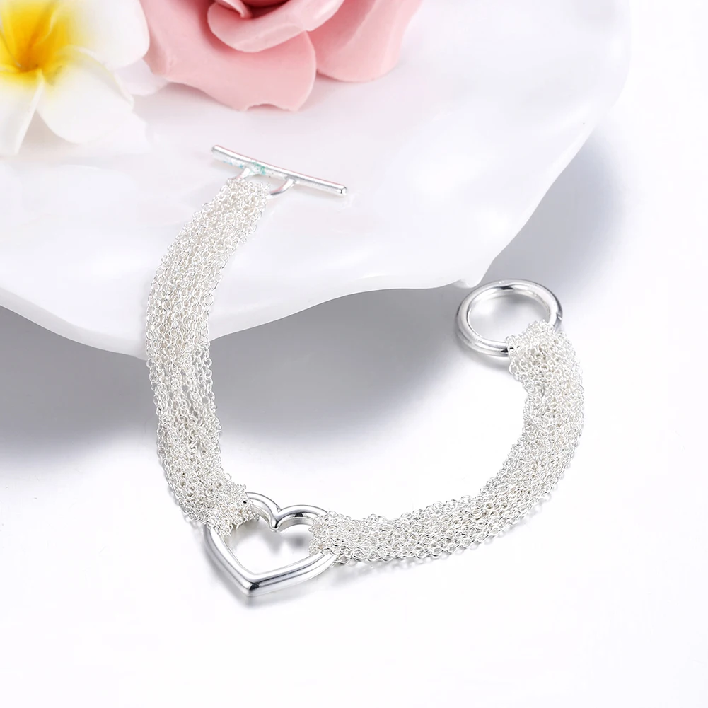 JewelryTop 925 sterling Silver Heart Tassel lines lock TO Bracelets chain Jewelry Women Lovers wedding party Christmas Gift
JewelryTop 925 sterling Silver Heart Tassel lines lock TO Bracelets chain Jewelry Women Lovers wedding party Christmas Gift