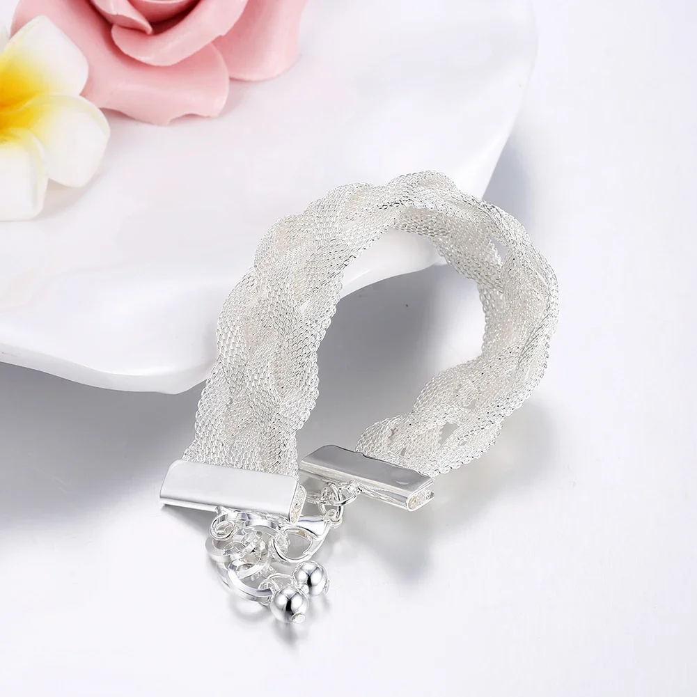 Hot 925 Silver Bracelets for Women Popular Net Reticulated Chain Wedding Party Christmas Gifts High Quality Fashion Jewelry
Hot 925 Silver Bracelets for Women Popular Net Reticulated Chain Wedding Party Christmas Gifts High Quality Fashion Jewelry