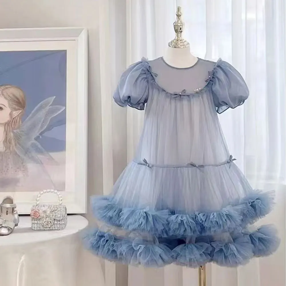 

Jill Wish голубое платье для девочки Lithe Baby Kids принцесса на день рождения Свадебная вечеринка детское праздничное сказочное Повседневное платье 2024 J024