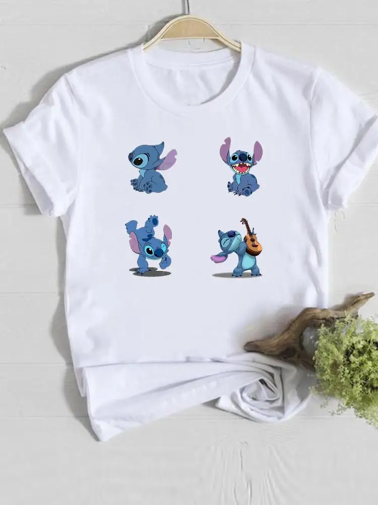 Disney Holiday Style Trend Cute Tee Shirt Casual Fashion Women Cartoon Stitch Graphic Short Sleeve T-shirts Print Clothing
Disney Holiday Style Trend Cute Tee Shirt Casual Fashion Women Cartoon Stitch Graphic Short Sleeve T-shirts Print Clothing