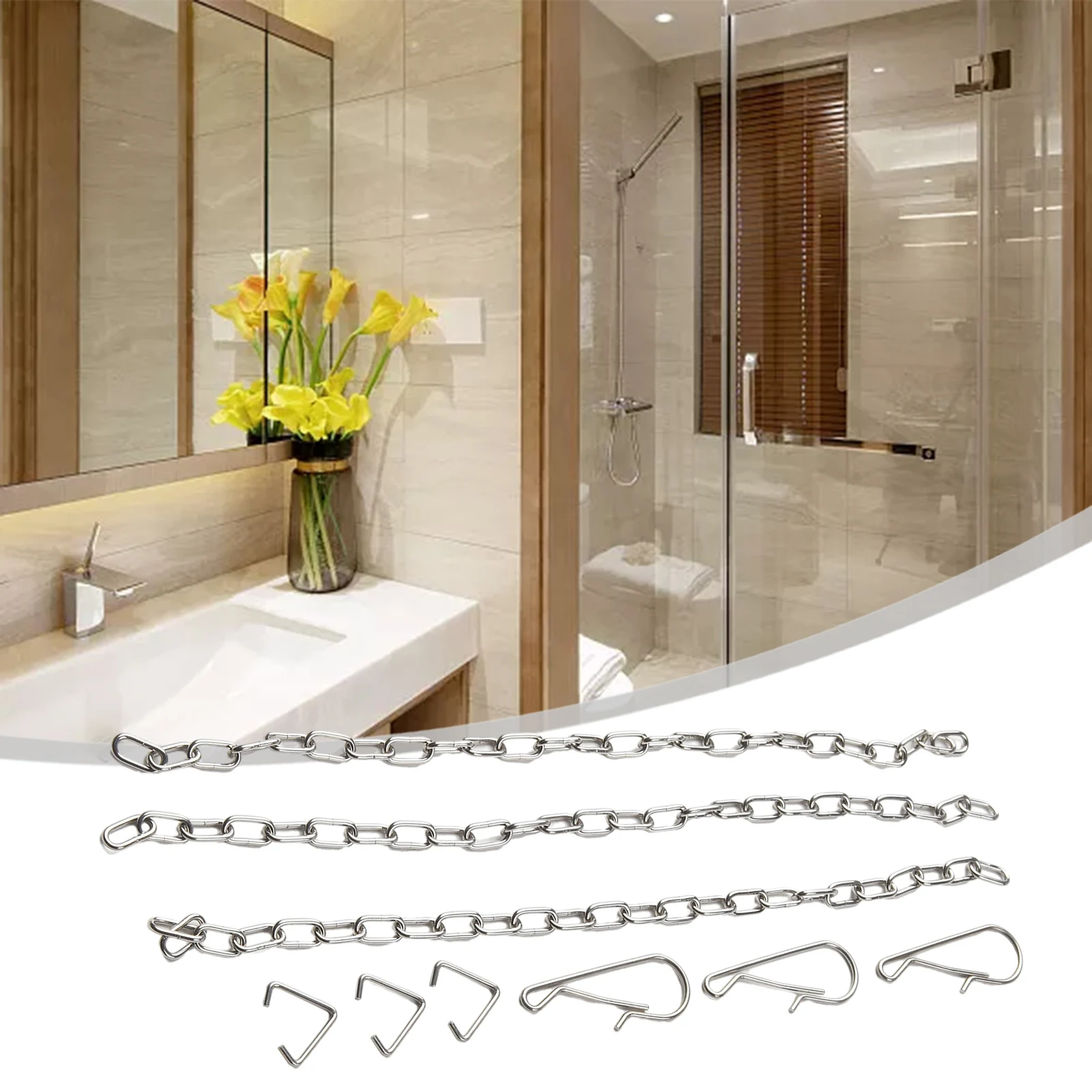 Toilet Flapper Chain Toilet Handle Chain Stainless Steel Toilet Flapper Lift Repairing Part 3pc Easy To Install
Toilet Flapper Chain Toilet Handle Chain Stainless Steel Toilet Flapper Lift Repairing Part 3pc Easy To Install