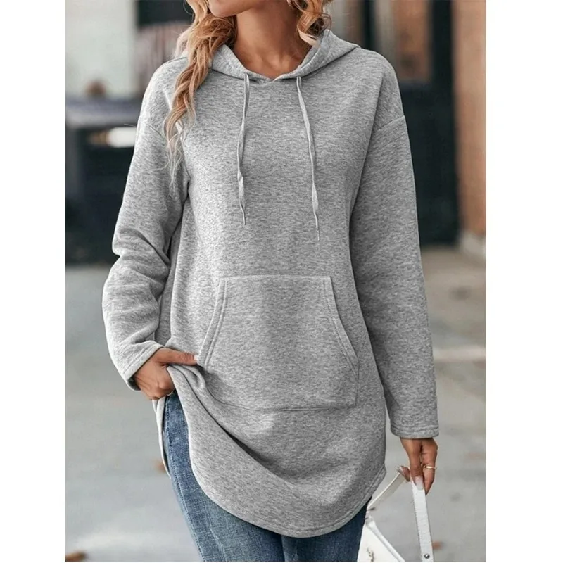 2023 Women's Autumn/Winter Pullover Hoodie Splice Solid Color Medium Long Sleeve New Sweater Coat
2023 Women's Autumn/Winter Pullover Hoodie Splice Solid Color Medium Long Sleeve New Sweater Coat