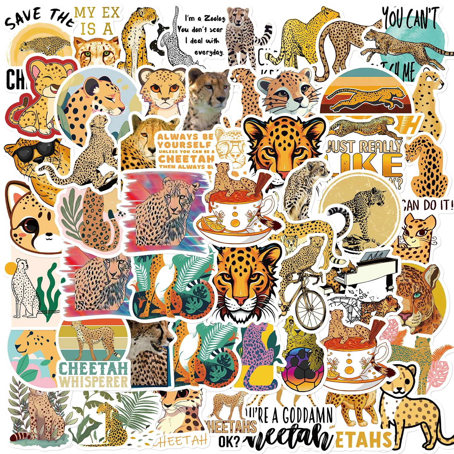 50Pcs Cheetah Stickers Graffiti Harajuku Skateboard Cafe Waterproof For Laptop Luggage DIY Creative Scrapbooking Graffiti Decal
50Pcs Cheetah Stickers Graffiti Harajuku Skateboard Cafe Waterproof For Laptop Luggage DIY Creative Scrapbooking Graffiti Decal