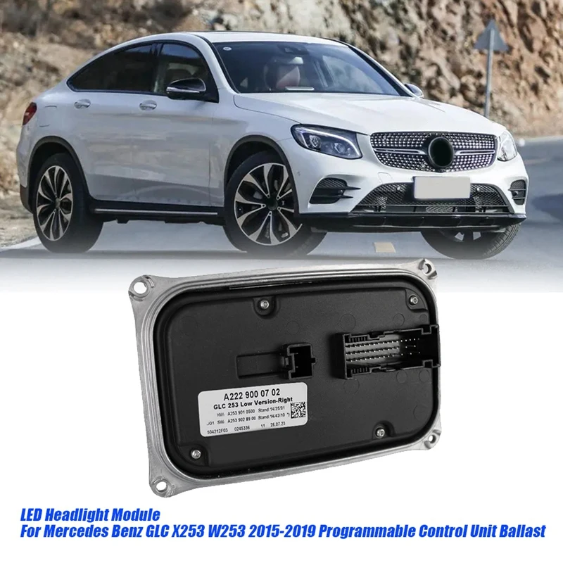 A2229004812 Right Side LED Headlight Programmable Control Unit Module Ballast For Mercedes Benz GLC X253 W253 2015-2019 Parts
A2229004812 Right Side LED Headlight Programmable Control Unit Module Ballast For Mercedes Benz GLC X253 W253 2015-2019 Parts