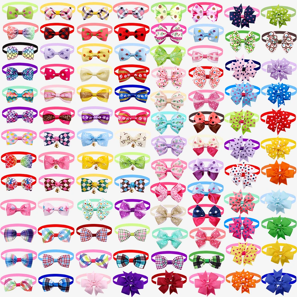 

120pcs Mixed Styles Pet Puppy Dog Cat Bow Ties/Bowties Adjustable Dog Grooming Bows Accessories Dog Ties Pet Products