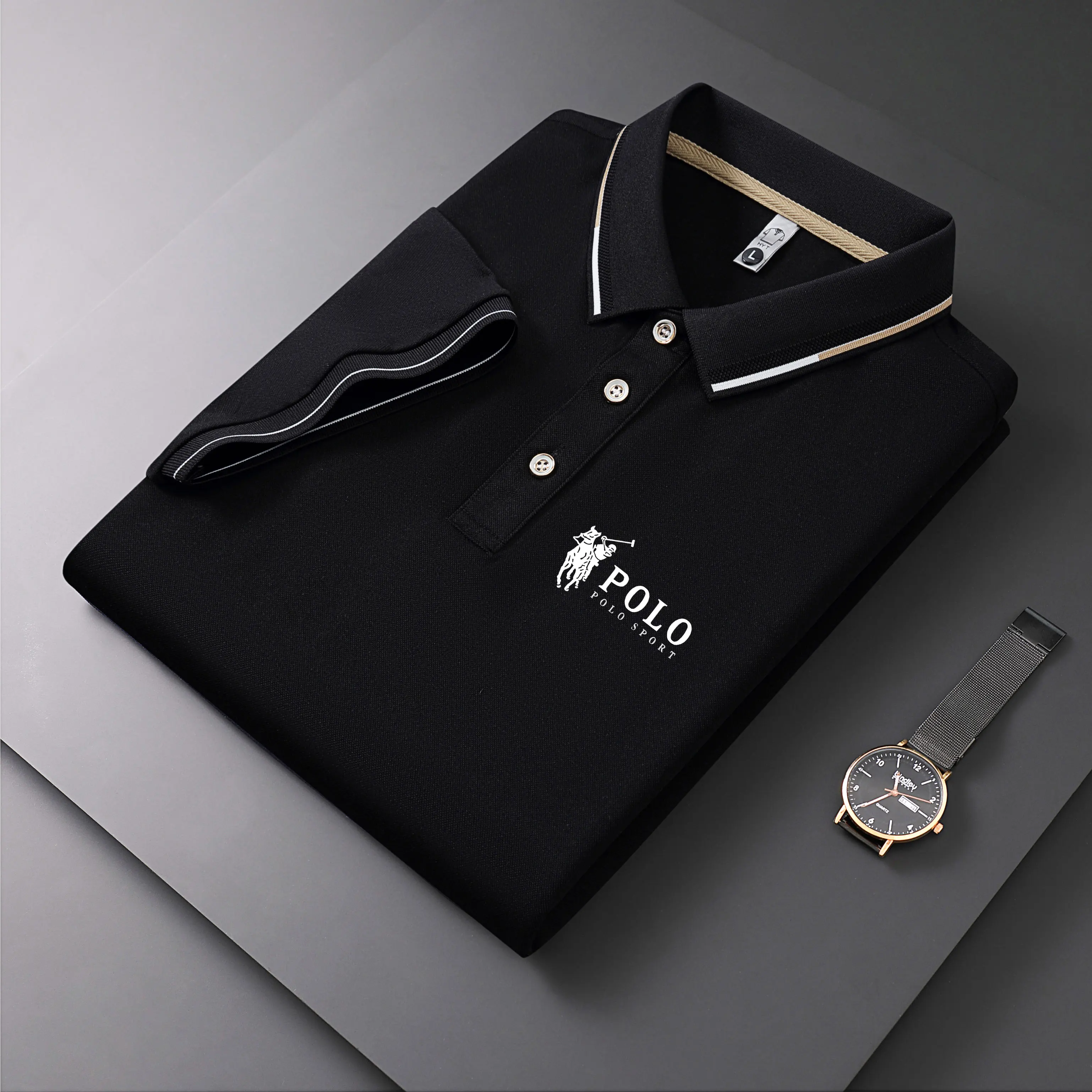 Hot selling summer men's polo shirts, fashionable men's lapel versatile T-shirts, and breathable business polo shirts
Hot selling summer men's polo shirts, fashionable men's lapel versatile T-shirts, and breathable business polo shirts