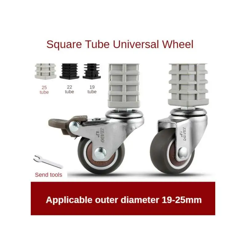 4 Packs 1.5 Inch 19/22/25 Furniture Square Tube Wheel Universal Shelf Stainless Steel Silent Brake Caster
4 Packs 1.5 Inch 19/22/25 Furniture Square Tube Wheel Universal Shelf Stainless Steel Silent Brake Caster