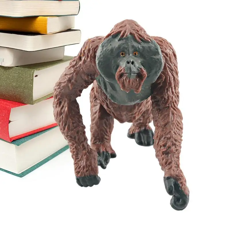 

Orangutan Toy Jungle Animals Playset With Gorilla Family Realistic Animal Figurine Of Male Gorilla PVC Wildlife Orangutan Toy