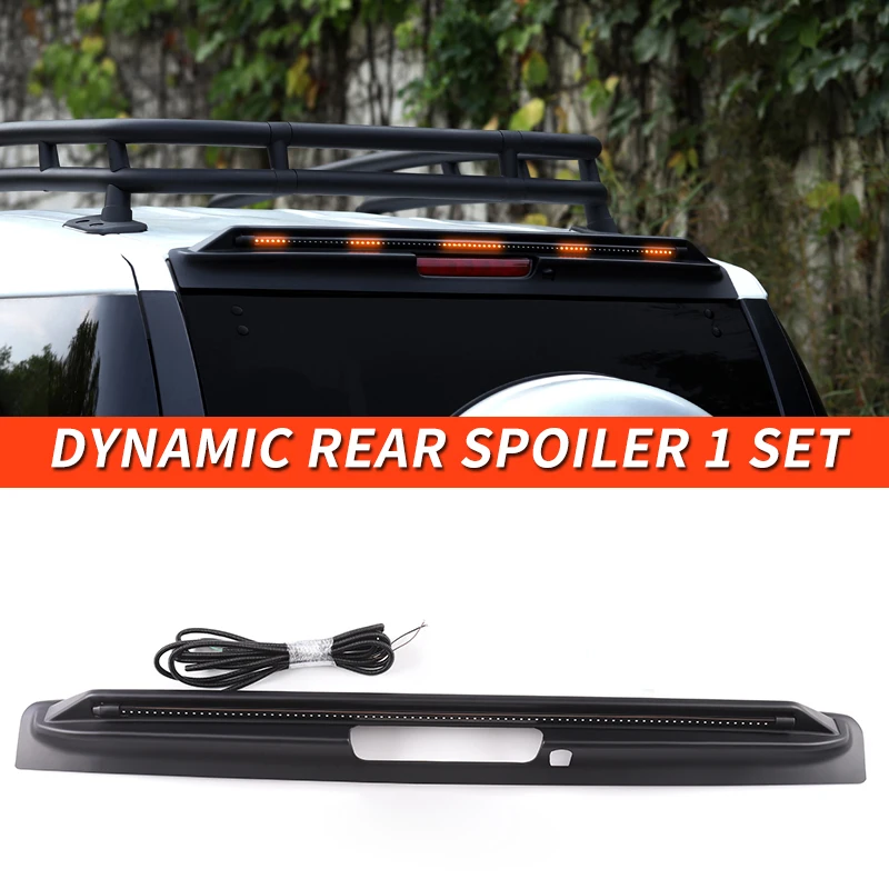 Rear spoiler 07-22 For Toyota FJ Cruiser rear wing decoration appearance modification with LED running water dynamic lights
Rear spoiler 07-22 For Toyota FJ Cruiser rear wing decoration appearance modification with LED running water dynamic lights