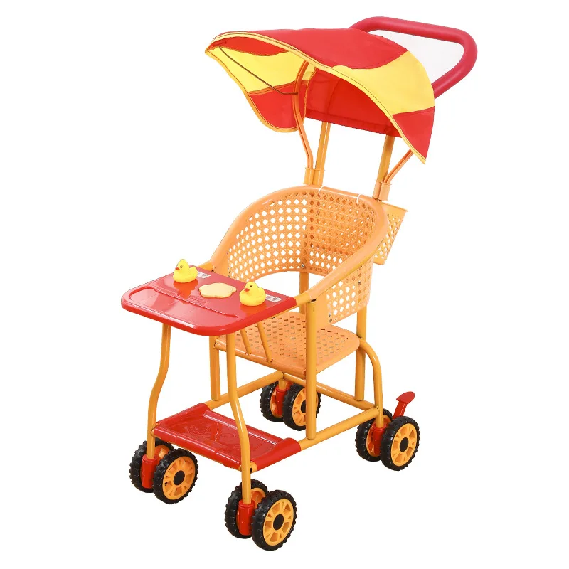 

Baby Portable Stroller Baby Rattan Cart Summer Eight-wheeled Children's Cart Ventilated Easy To Wash