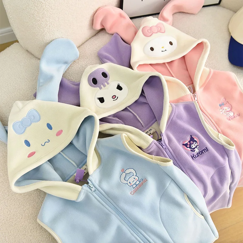 2023 Sanrio Kawaii Kuromi Zipper Vest Cinnamoroll Waistcoat Girls Autumn Winter Cartoon Anime Sweet Cute Clothes Gifts for Kids
2023 Sanrio Kawaii Kuromi Zipper Vest Cinnamoroll Waistcoat Girls Autumn Winter Cartoon Anime Sweet Cute Clothes Gifts for Kids