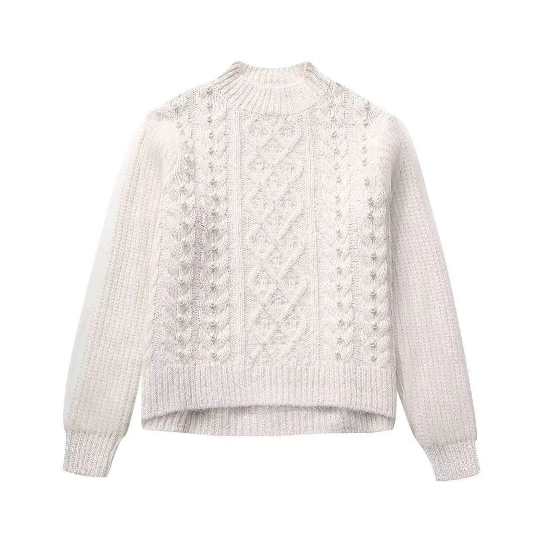 Women New Fashion Faux Pearl Ornament Stitching Knitted Sweater Vintage Long-Sleeved All-Match Casual Pullovers Female Chic Tops
Women New Fashion Faux Pearl Ornament Stitching Knitted Sweater Vintage Long-Sleeved All-Match Casual Pullovers Female Chic Tops