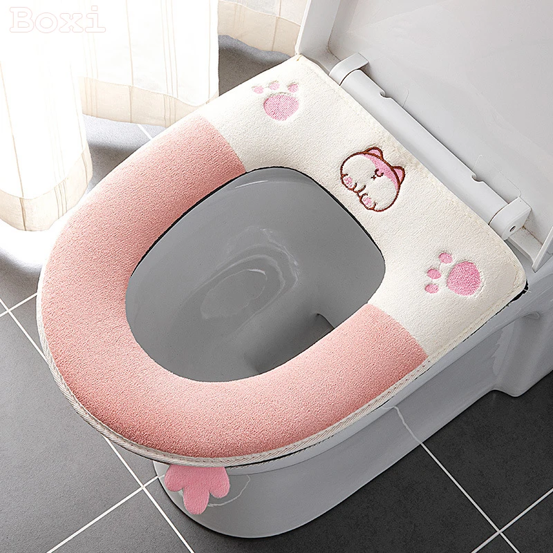 Cute Cartoon Winter Warm Toilet Seat Cover With Handle Washable Toilet Cushion Thicken Plush Toilet Seat Mat Bathroom Aceesories
Cute Cartoon Winter Warm Toilet Seat Cover With Handle Washable Toilet Cushion Thicken Plush Toilet Seat Mat Bathroom Aceesories