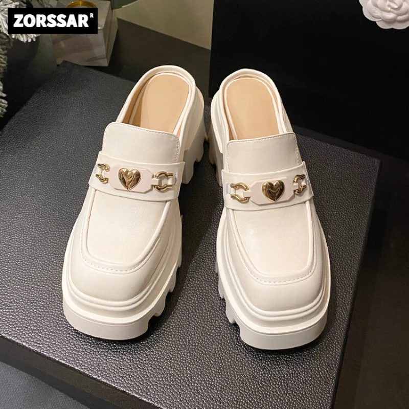 Women Summer Sandals Fashion Chain Mules Chunk High Heel Platform Slippers Genuine Leather Thick Bottom Pumps Woman Slides
Women Summer Sandals Fashion Chain Mules Chunk High Heel Platform Slippers Genuine Leather Thick Bottom Pumps Woman Slides