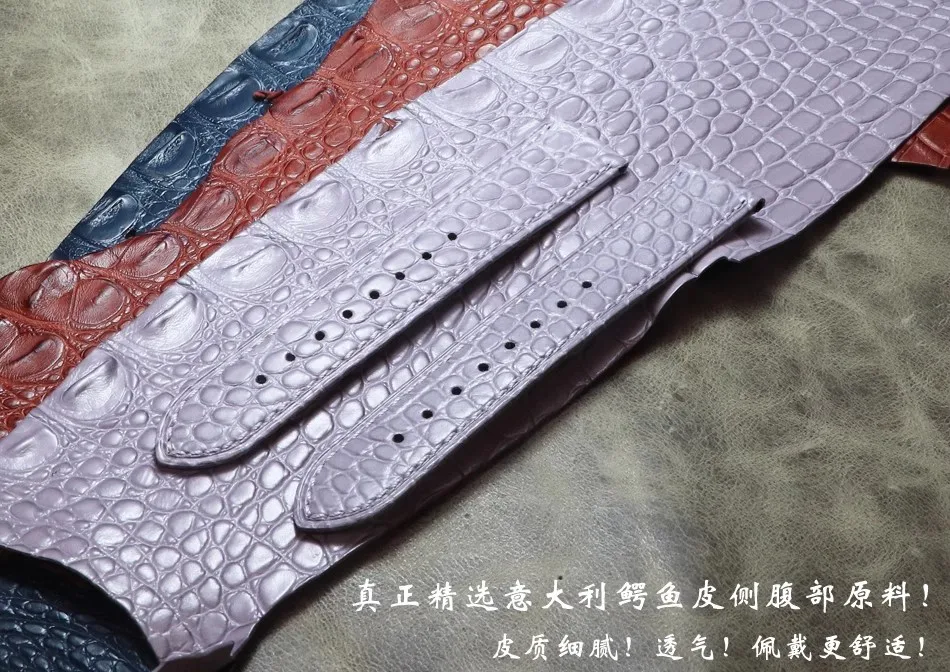 

14 15 16 17 18 19 20 21 22mm Thin Soft Strap Crocodile Leather Watchbands Alligator Grain Genuine Product Watch Band Bracelet