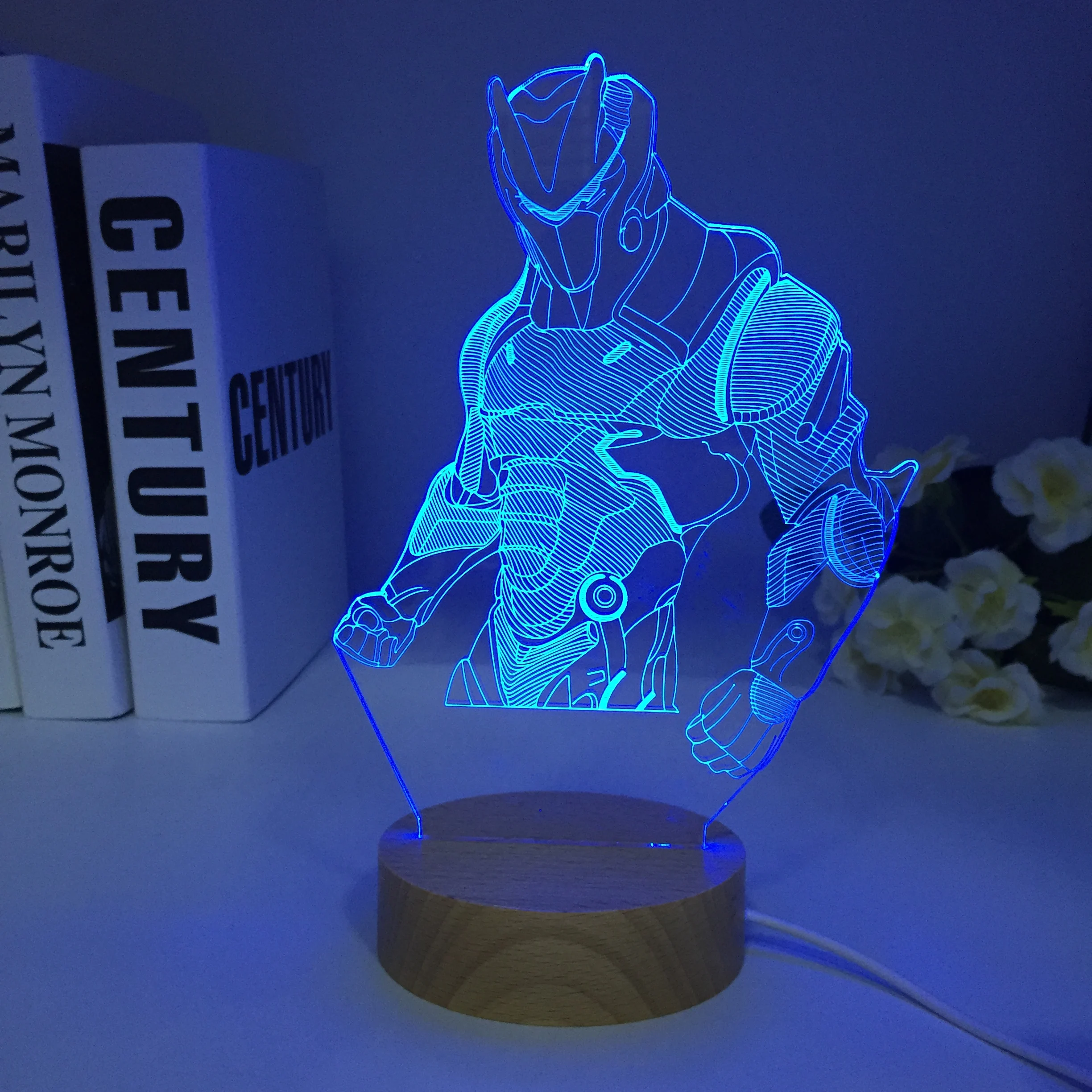 

Omigas Default Skin Wooden Battle Royales 3D Visual Lamp 7 Colors Touch Table Desk Lights LED Illusion Luminaire Dropship Gift